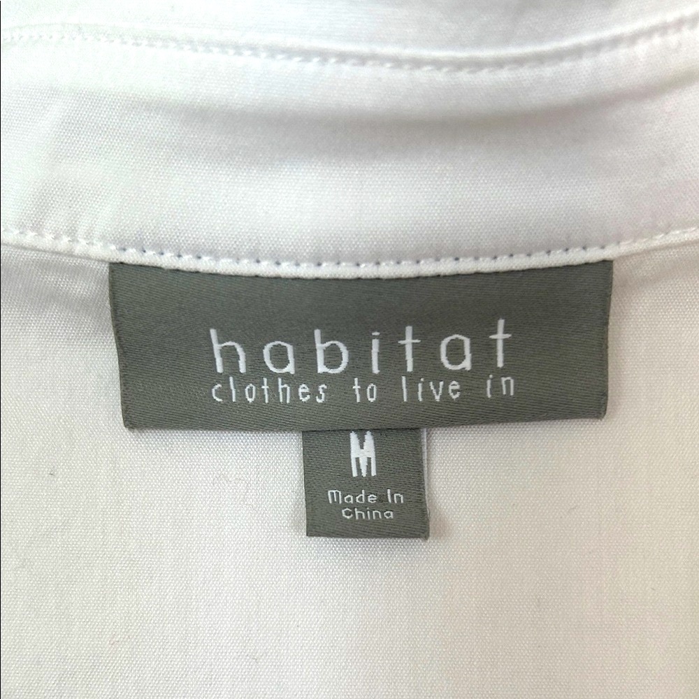 Habitat White Button Down Swing Blouse for Women SZ M - Picture 2 of 9